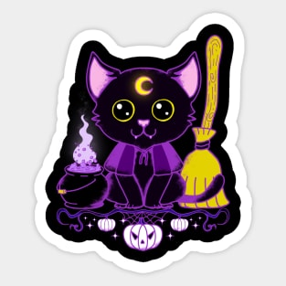 Purr Evil Cat Witch Sticker